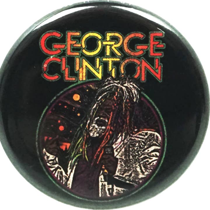 Pin-on Button - 1.25 Inch - Clinton, George - Illustrated for wholesale by Square Deal Recordings & Supplies