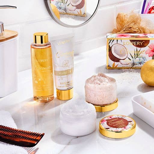 Lovery - Wholesale Bath & Body Set - Bath &  Body Gift Set, Coconut Bath Spa Set in Cosmetic Bag6