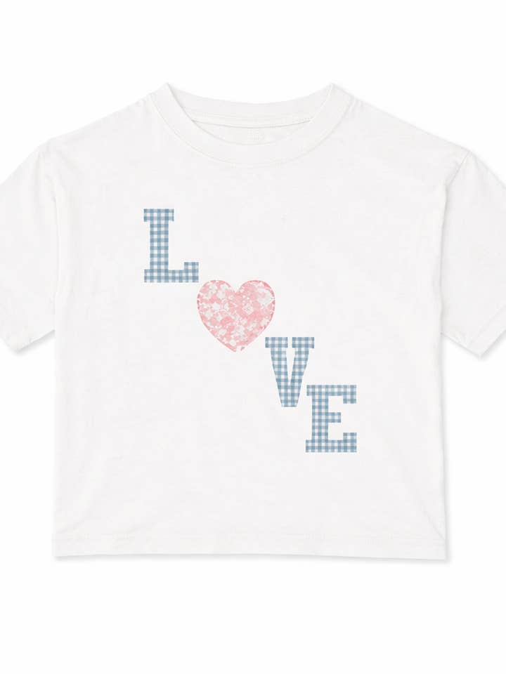 Girls Love Plaid Graphic Tee – Kids 6–14 for wholesale by Prince Peter Collection