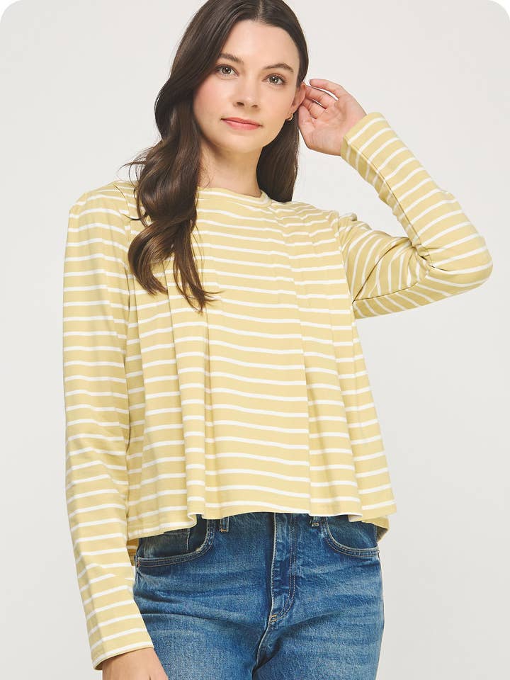Strut & Bolt – wholesale Blouse – Women’s – Striped Shoulder Pad Knit Tee Top8