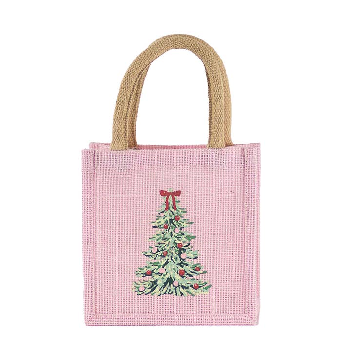 Noelle Tree Petite Gift Tote Light Pink/Multi 7x7x5 for wholesale by The Royal Standard