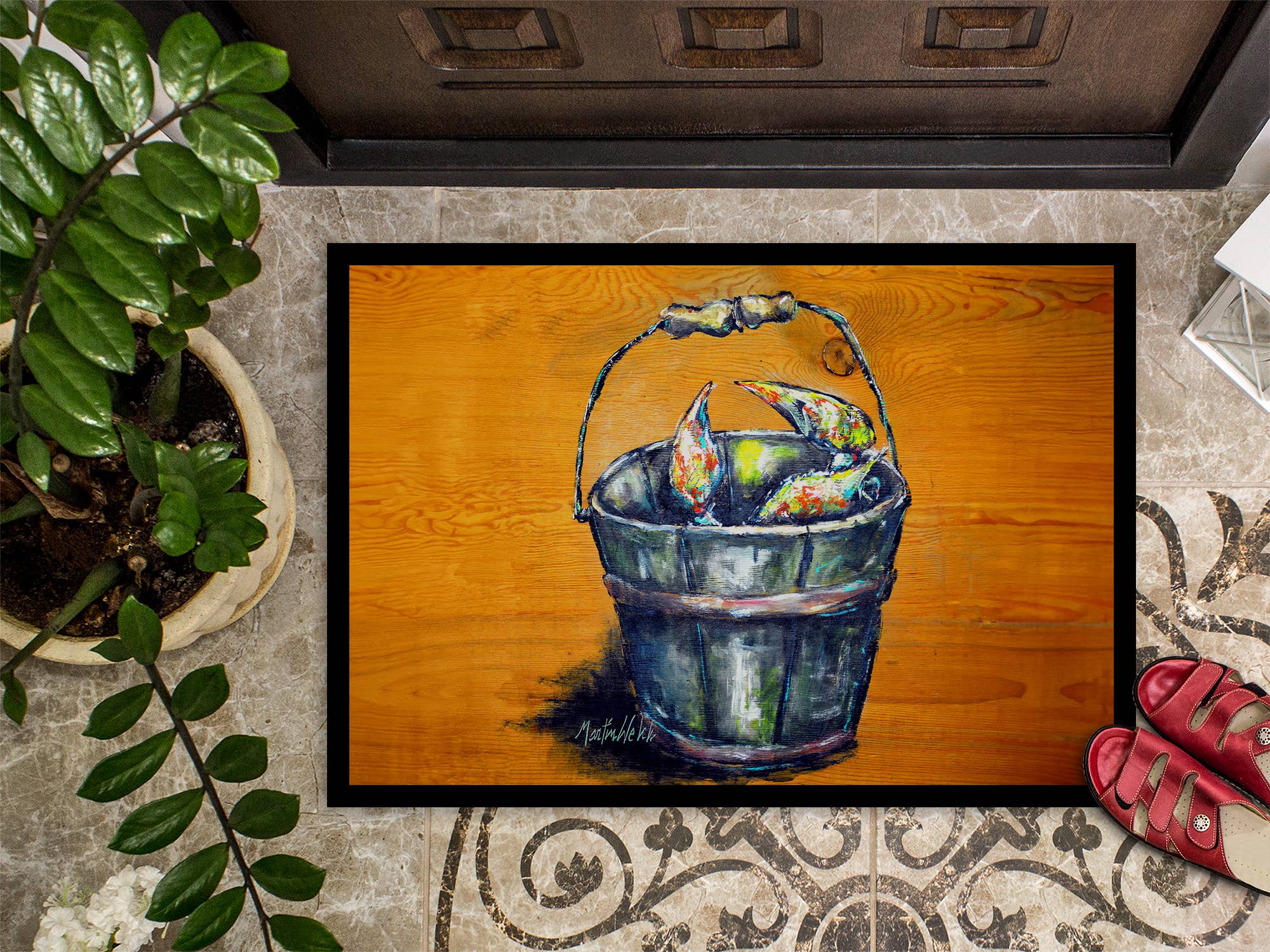 Caroline's Treasures – wholesale Door mat – A Crab Bucket Doormat 18x27 MW20041