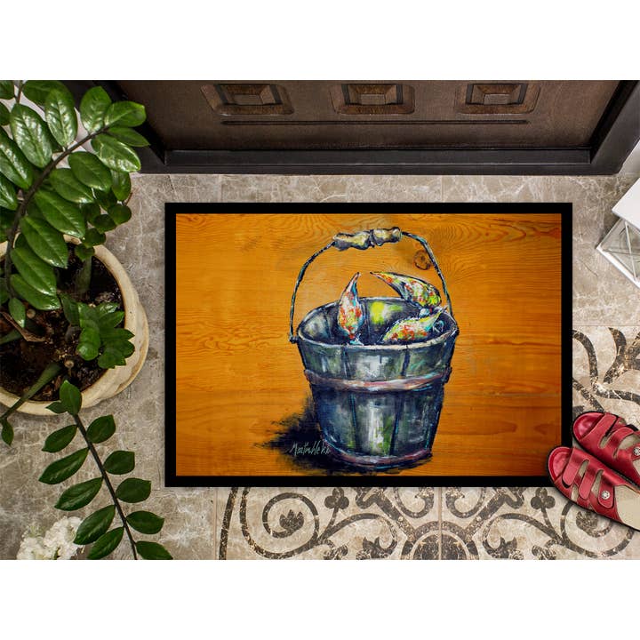 Caroline's Treasures – wholesale Door mat – A Crab Bucket Doormat 18x27 MW20041