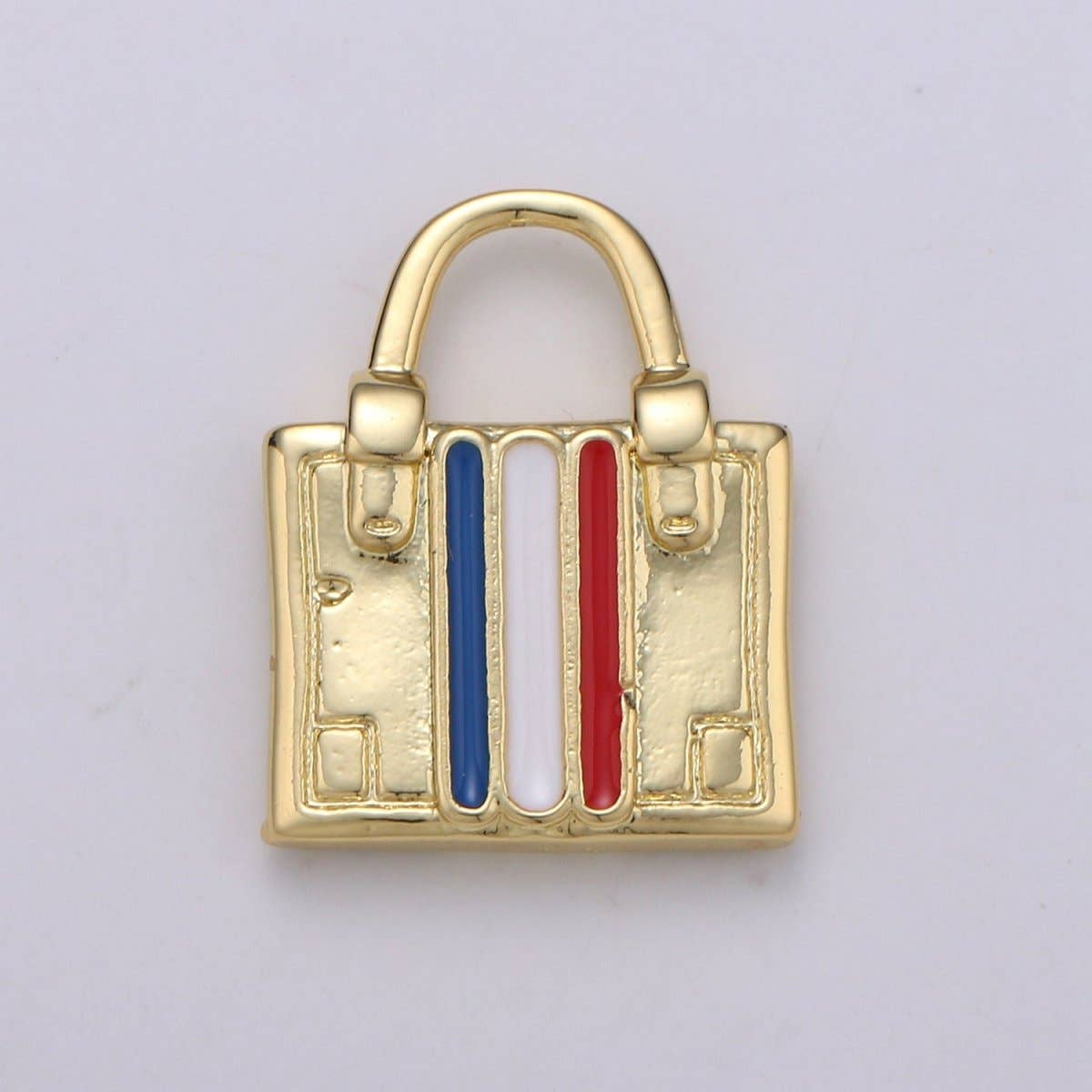 Aim Eternal - Wholesale Individual Charm/Pendant - 14K Gold Filled France, Italy Flag Suitcase Luggage Travel Charm | D-8290