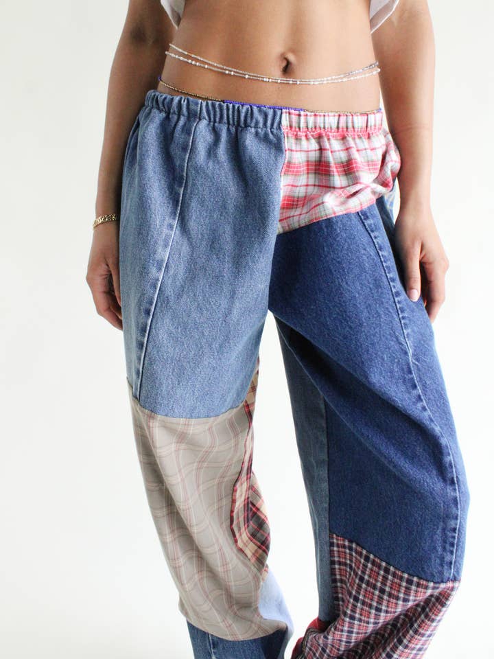 American Recycled Clothing - Wholesale Pants - Women's - Flannel & Denim Combo Pants Bundle8