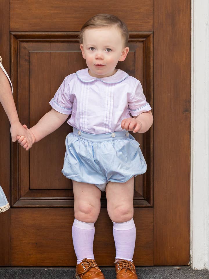 Posh Pickle - Wholesale Clothing Set - Baby - Sterling Boys Blue Heirloom Button-On Bubble0