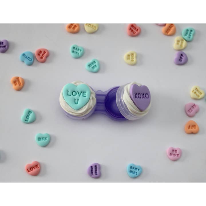 Sweets & Pearls – Großhandel Brillenetuis & -halter – Damen – Decoden Kontaktlinsenbehälter mit Polymer Clay Herzen9