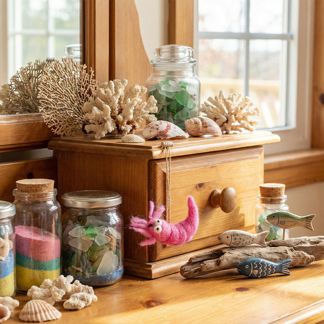 Felt So Good – Ornamento por atacado – Camarão Pascal de feltro feito à mão pendurado decoração biodegradável3