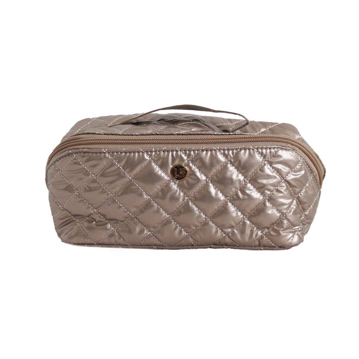 Lemonbella Champagne Diamond GlamZip Cosmetic Makeup Bag for wholesale by Lemonbella