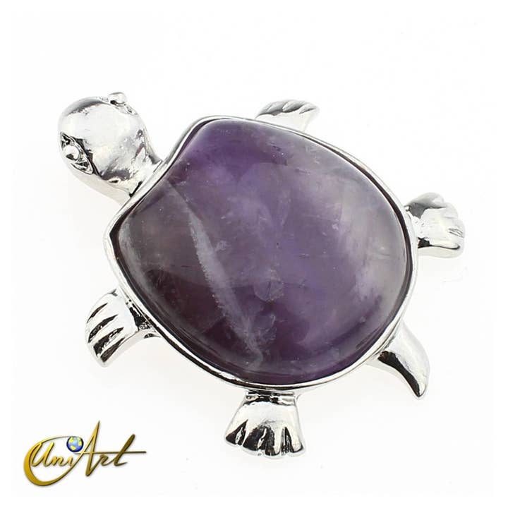 UniArt - Wholesale Individual Charm/Pendant - Turtle Pendant - Tiger's Eye or Amethyst2