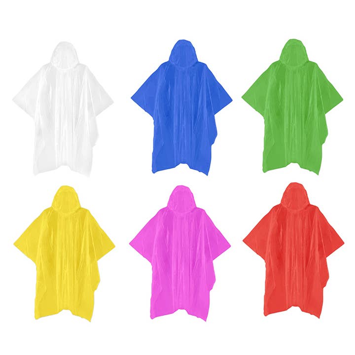 Kikkerland Design Inc - Wholesale Poncho - Unisex - Emergency Rain Poncho
