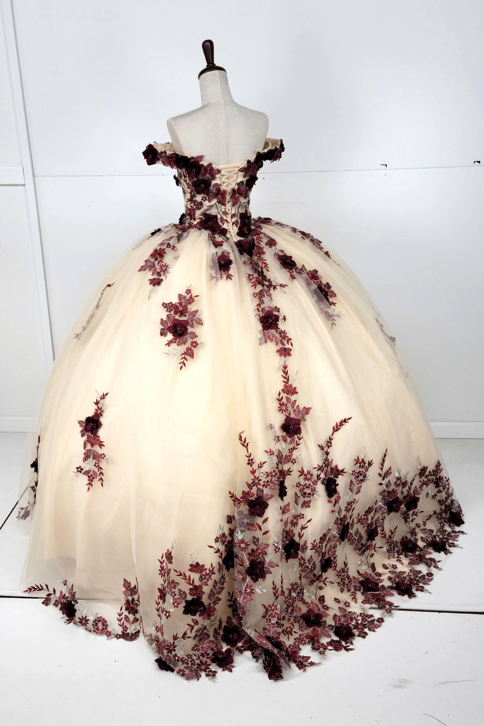 Chicas - Wholesale Dress - Women's - Off the Shoulder Nude Quinceanera Dress CHF31119