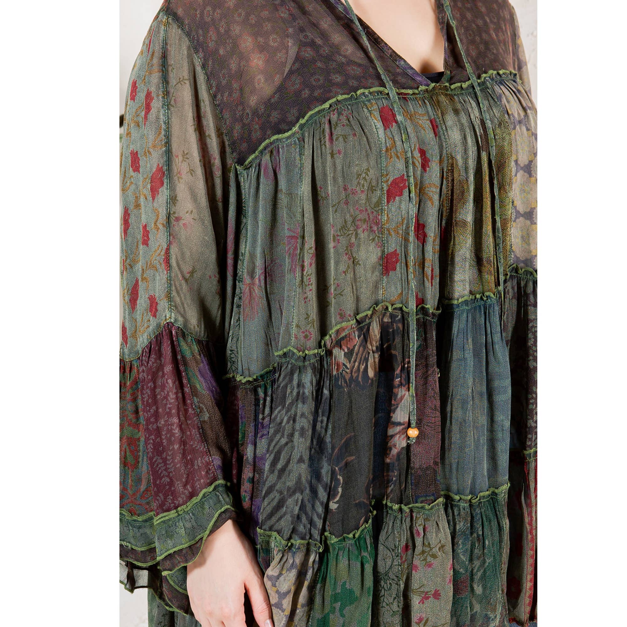 Young Threads - Venta al por mayor Blusa - Mujer - Top Jhabla con Cuello de Banda Teñido Chic (Nuevo Color)26