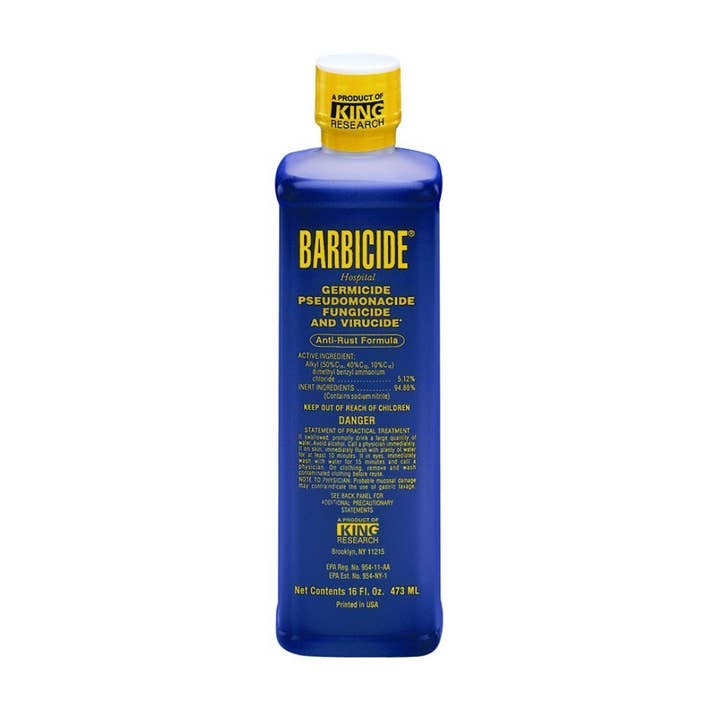 Barbicide solution 473ml for wholesale by Bladeworx NI LTD