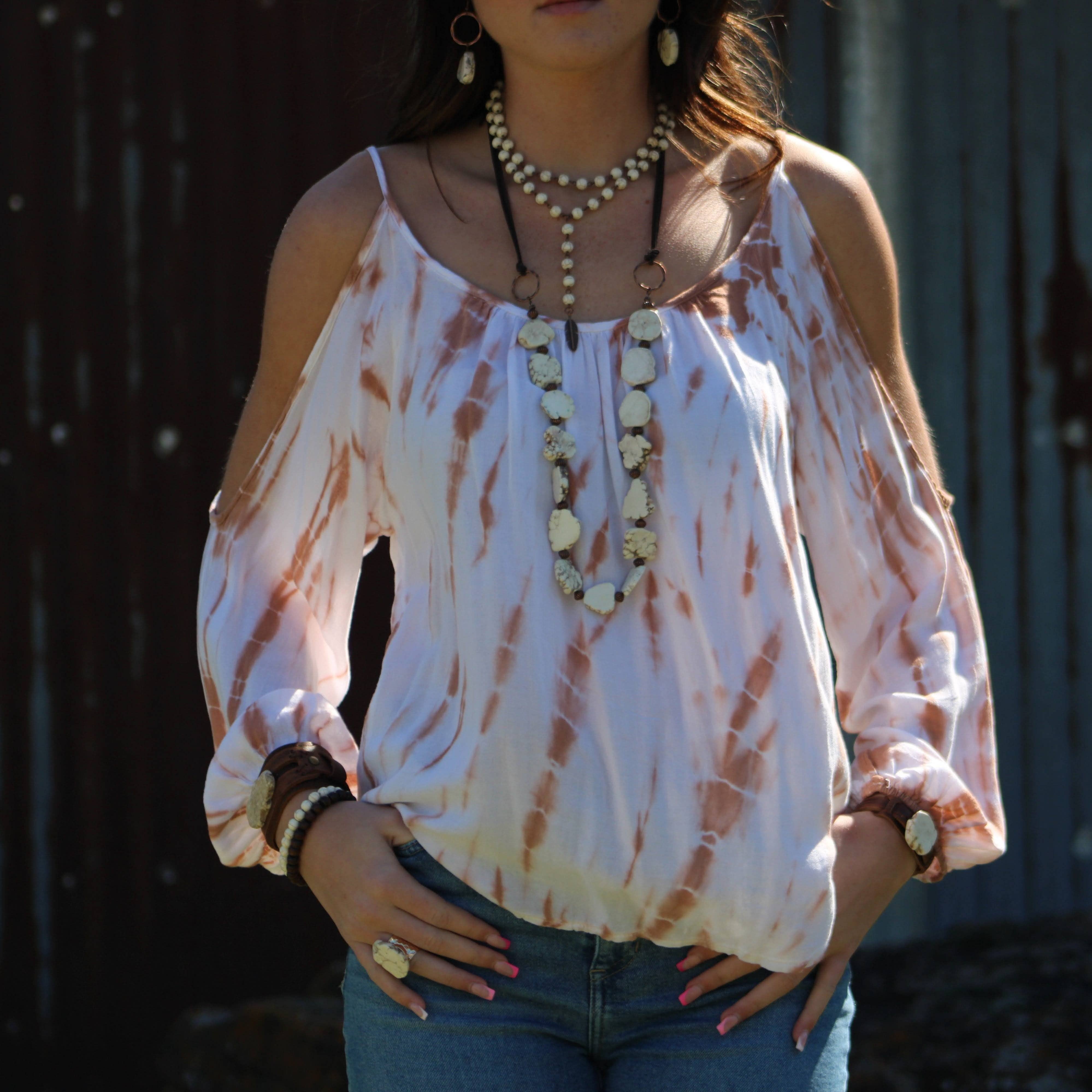 The Jewelry Junkie - Wholesale Beaded/Pearl Necklace - White Turquoise Slab Necklace with Leather Closure 228O5