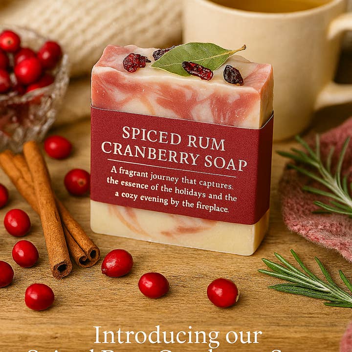 MeiJi & co. - Wholesale Bar Soap - Spiced Rum Cranberry Soap: A Festive Twist for Cozy Evenings4