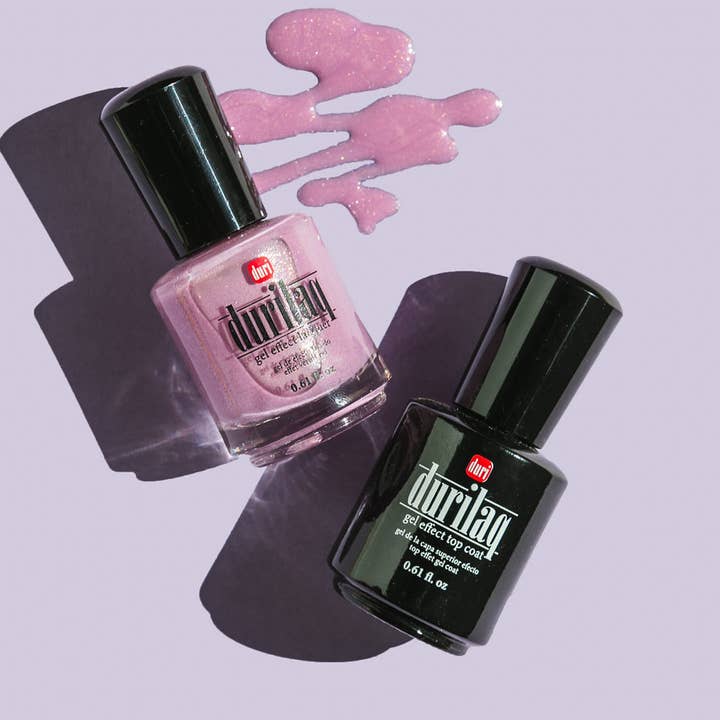 Vernis à ongles effet gel scintillant rose lilas aurora pour la vente par Duri Cosmetics