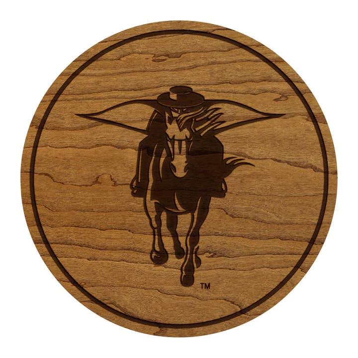 Texas Tech University Red Raider Coaster – Crafted from Cherry or Maple Wood – Texas Tech Red Raiders for wholesale by LazerEdge
