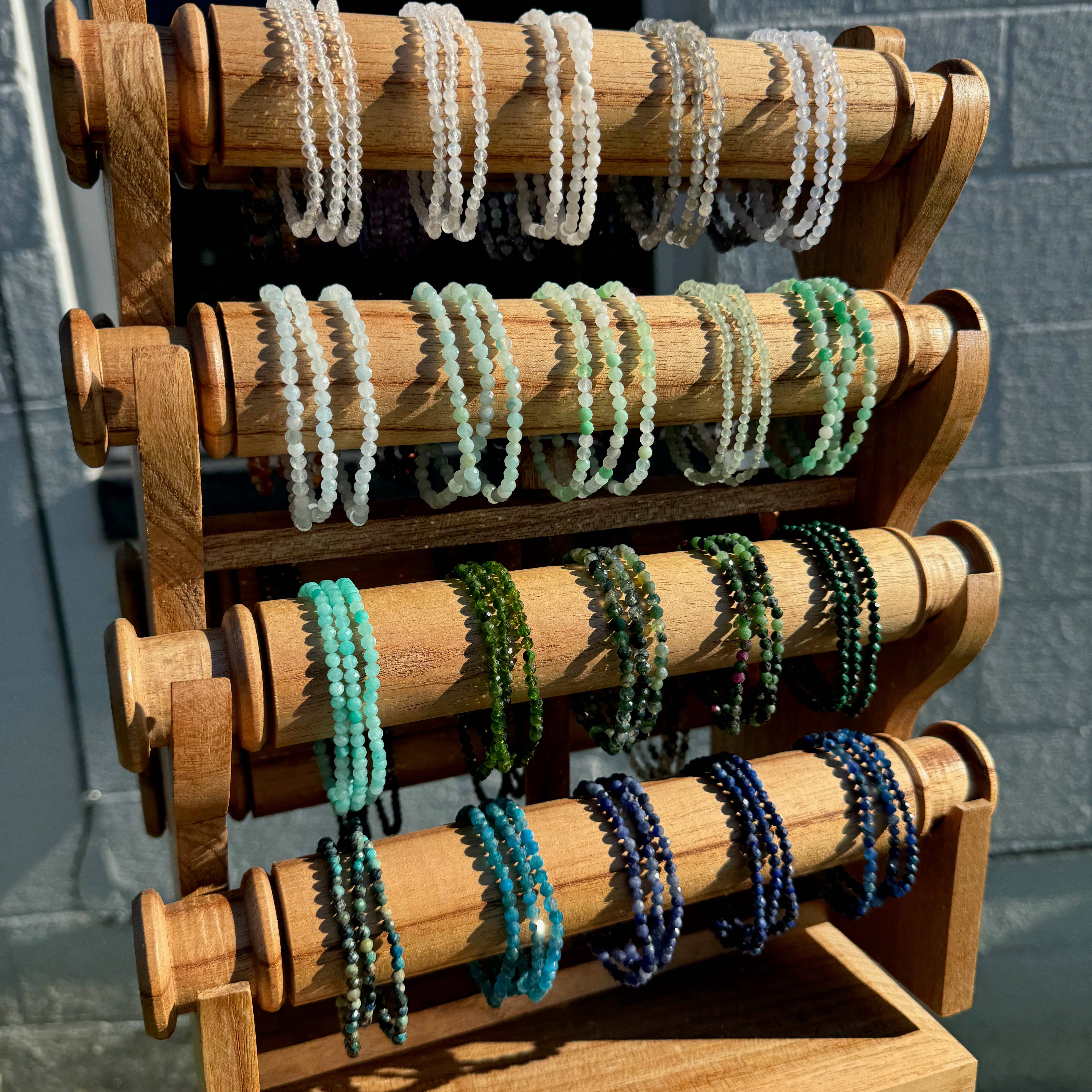 Moon Mountain Gems - Wholesale Beaded bracelet - 4mm Faceted Gemstone Bracelet, Dainty Crystal Bracelet, Faceted Crystal Bracelet8