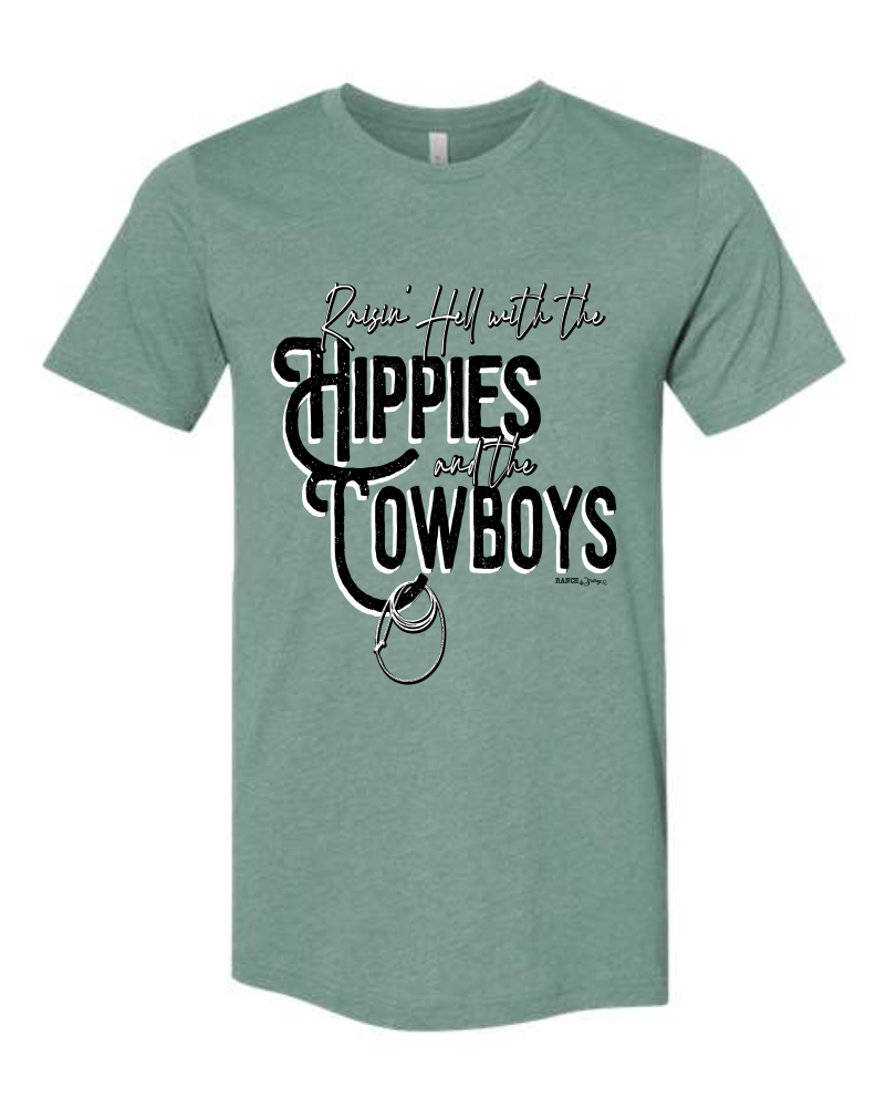 Ranch Swag - Wholesale T-Shirt (Graphic) - Women's - Hippies and Cowboys Graphic Tee3