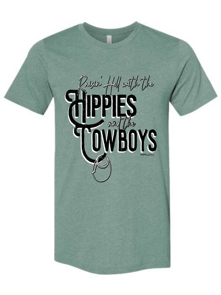 Ranch Swag - Wholesale T-Shirt (Graphic) - Women's - Hippies and Cowboys Graphic Tee3