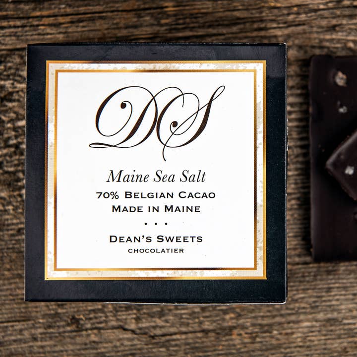 Maine Sea Salt Dark Chocolate Squares for wholesale by Dean's Sweets