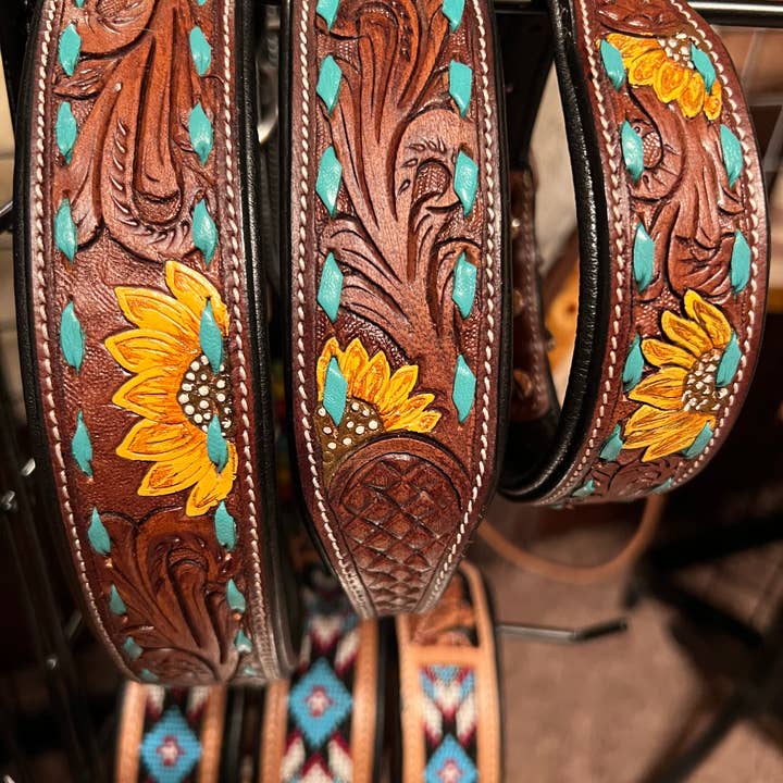 Westrian International - Wholesale Pet collar – Dog - Western Inspired Sunshine Sunflower Leather Dog Collar5