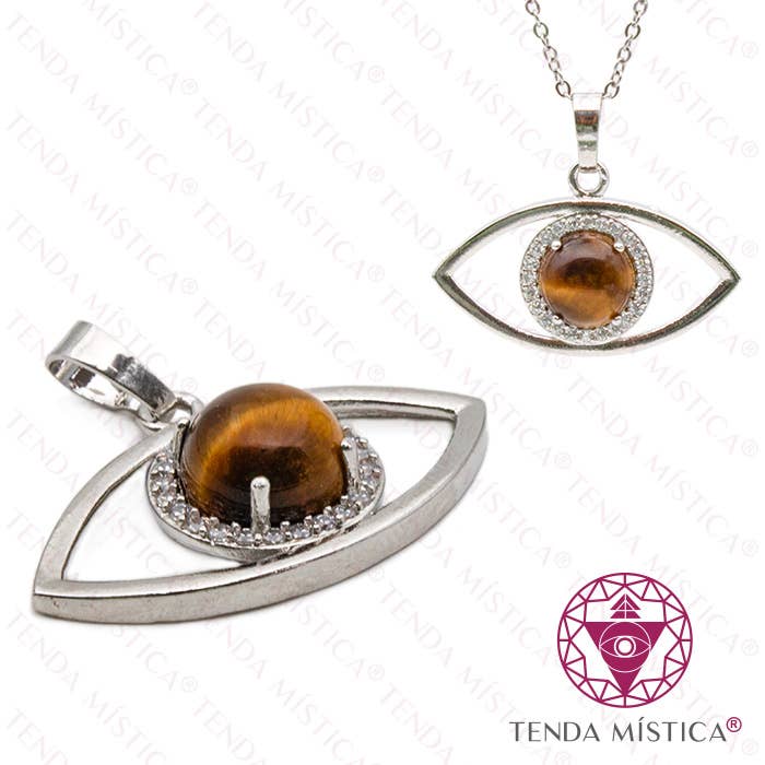 Tiger's Eye Silver Eye Pendant for wholesale by Tenda Mística