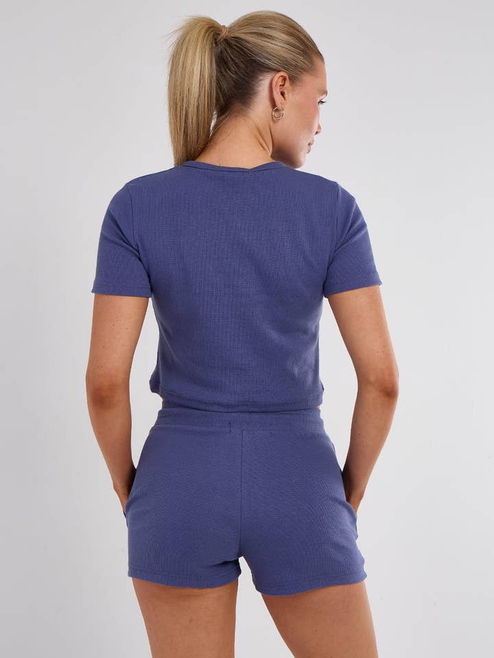 AX Labels - Wholesale Lounge Set - Women's - Ribbed Button Through Short Sleeve Top and Shorts Co-ord54