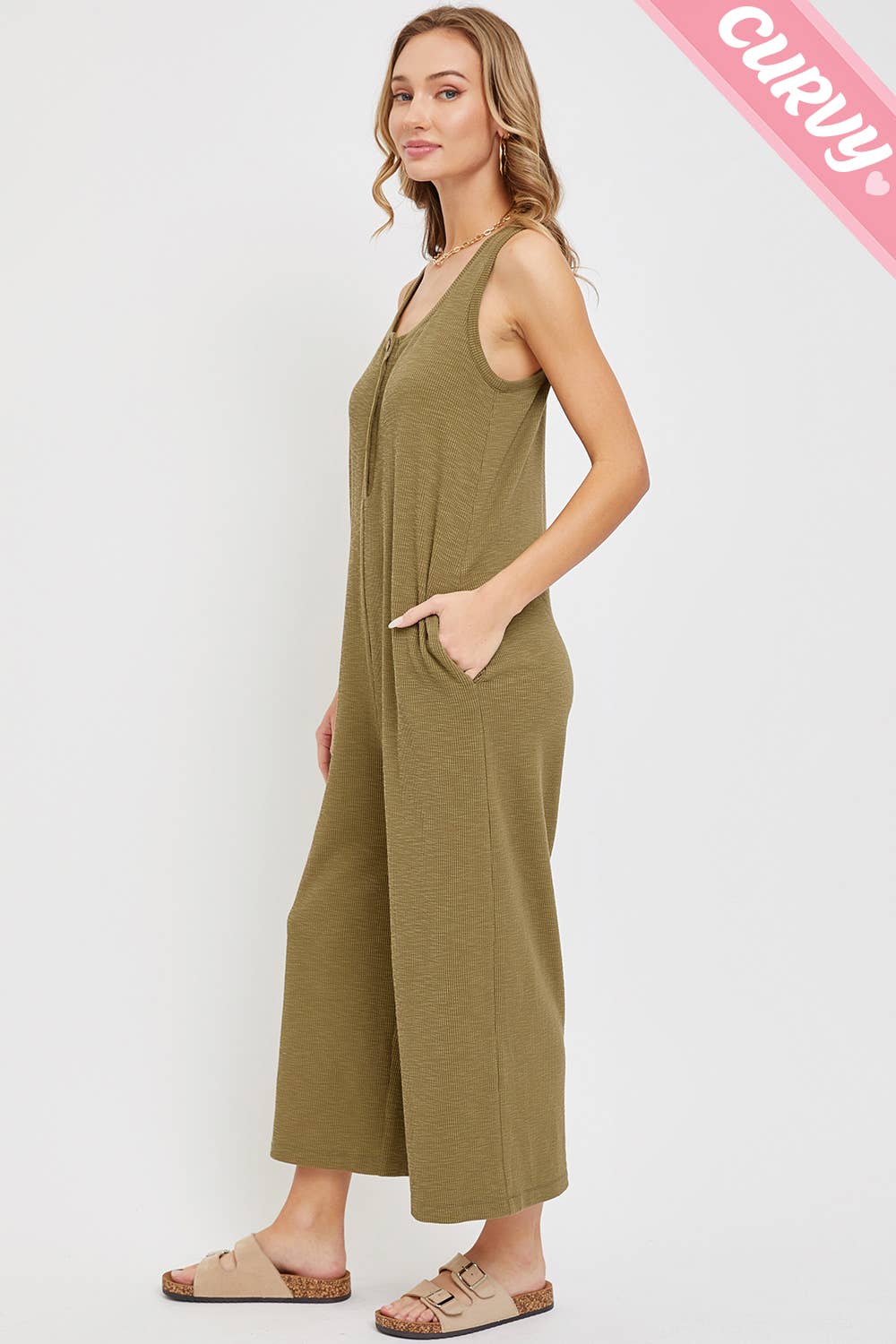 Sweet Lovely by Jen - Wholesale Jumpsuit - Women's - PLUS SIZE DAILY RELAXED BUTTON DOWN JUMPSUIT1