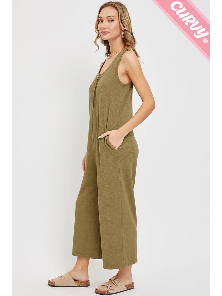 Sweet Lovely by Jen - Wholesale Jumpsuit - Women's - PLUS SIZE DAILY RELAXED BUTTON DOWN JUMPSUIT1