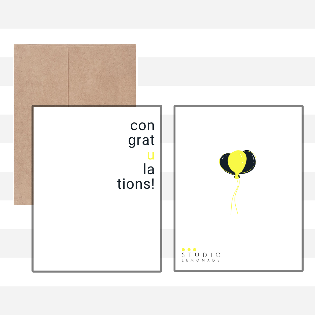 STUDIO LEMONADE - Wholesale Congratulations Card - congratulations! Greeting Card with Kraft Envelope5