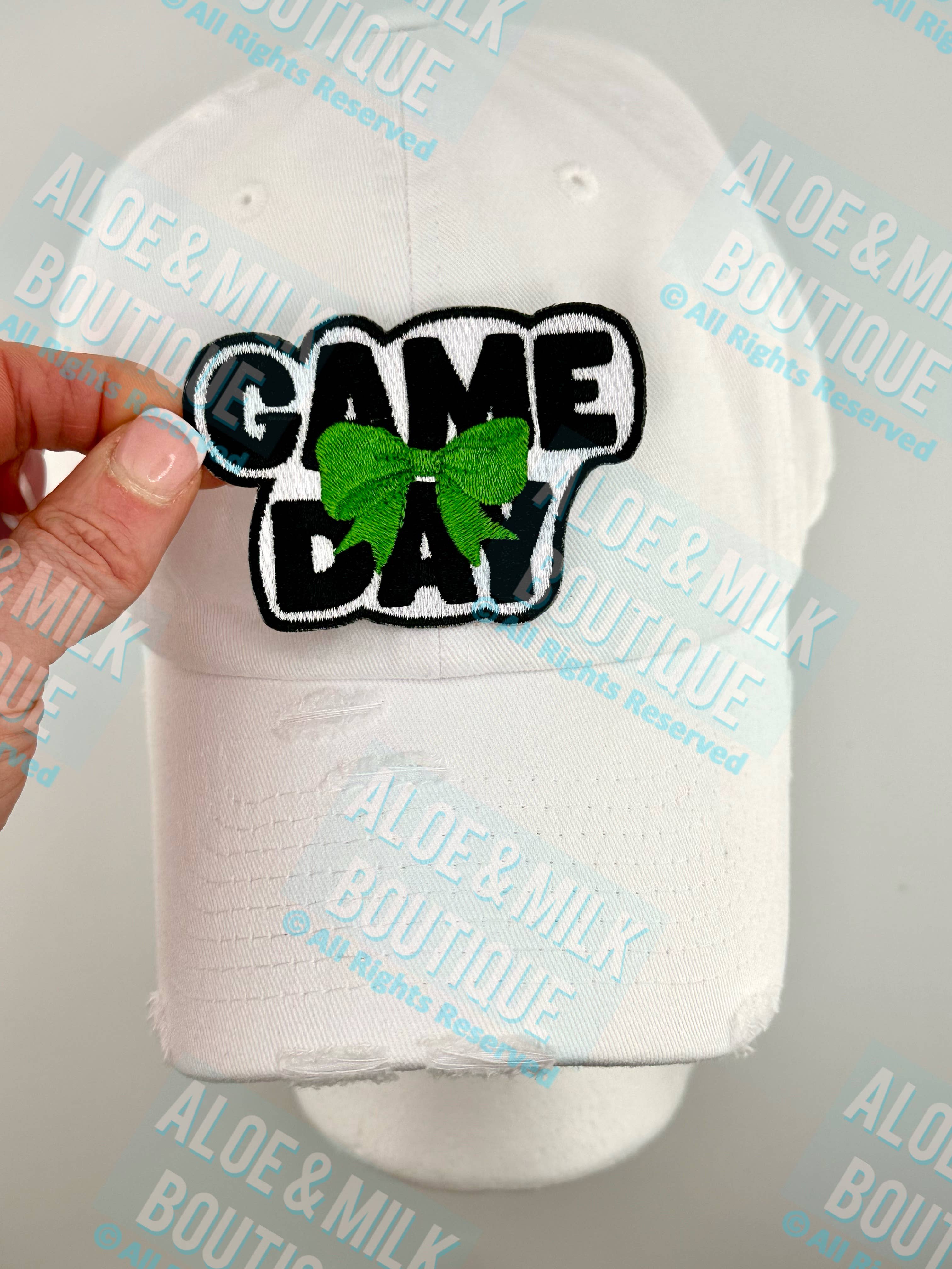 Aloe and Milk Boutique - Wholesale Patch - Game Day W/ Bow Team Patch, game day patches, tailgate hat4