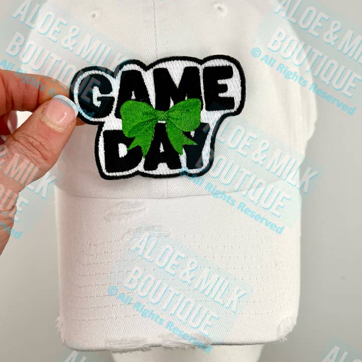 Aloe and Milk Boutique - Wholesale Patch - Game Day W/ Bow Team Patch, game day patches, tailgate hat4
