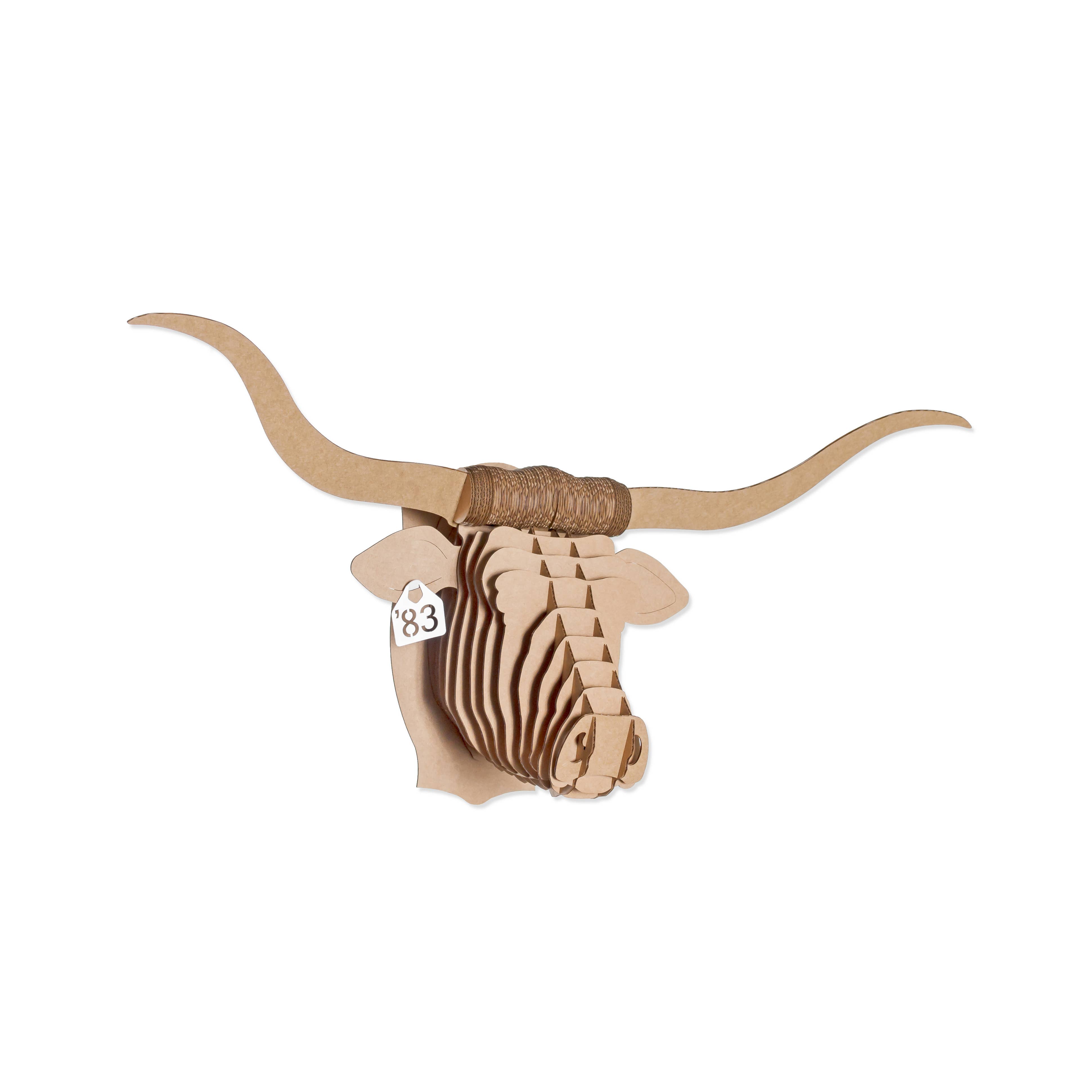 REMOVED BRAND - Wholesale Wall Accent - Tex the Micro Size Cardboard Longhorn Head0