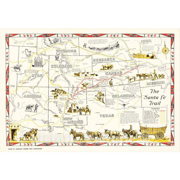 Mapa Histórico: Trilho de Santa Fé 1846 Por American Pioneer Trails por atacado de Historic Pictoric