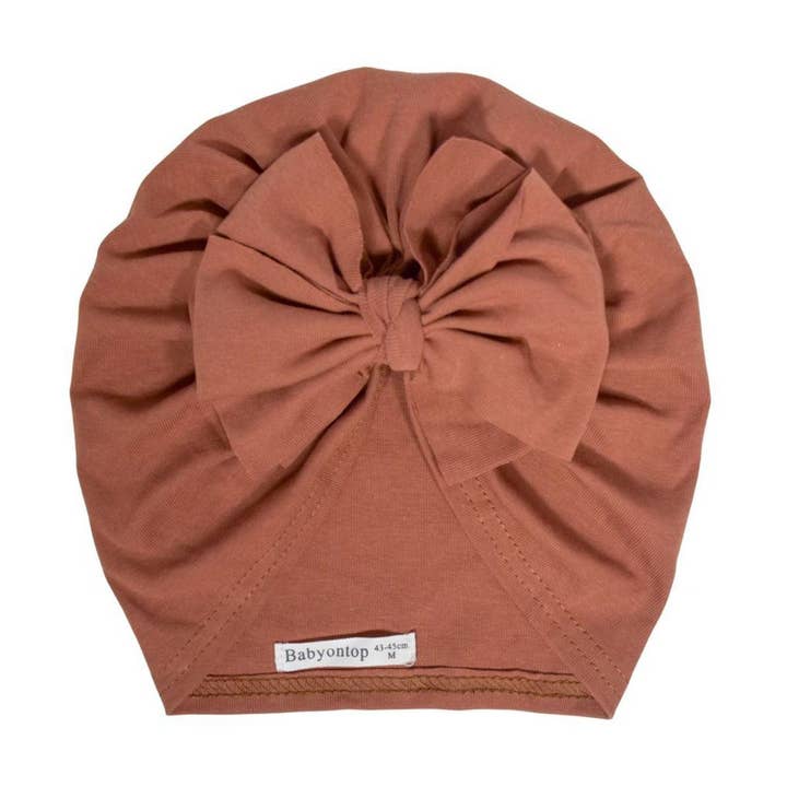 BABYONTOP – wholesale Mössa för nyfödda - Baby – Turban Coton JUSTINE - Brun de Mars