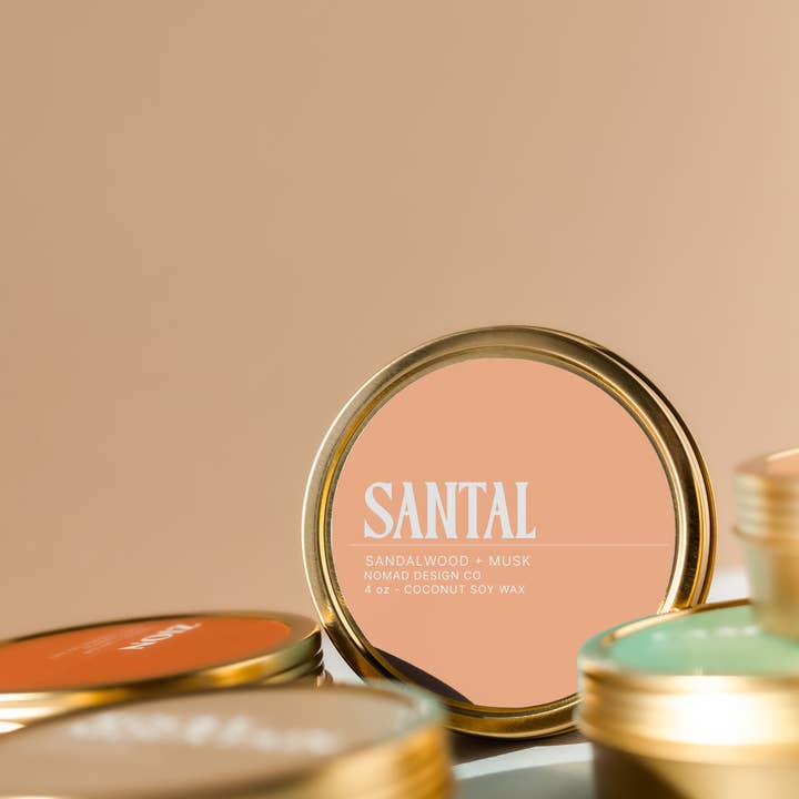 Nomad Design Co - Wholesale Travel candles - Santal Travel Tin Candle1