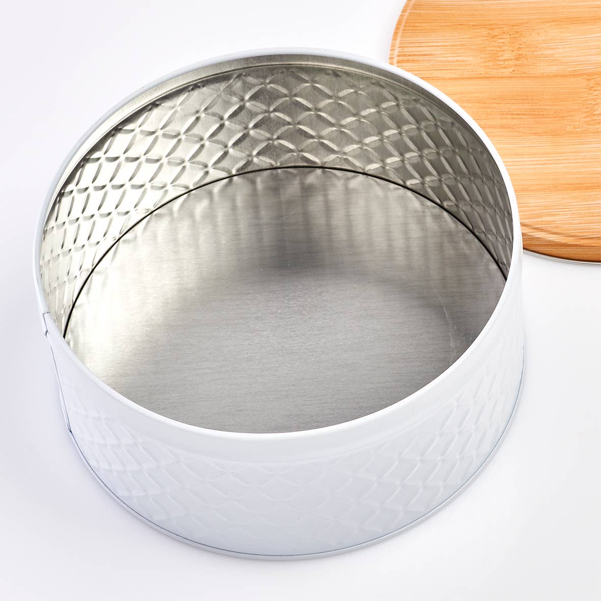 Storage jar "Scandi", 2000 ml, metal, white for wholesale on Faire1