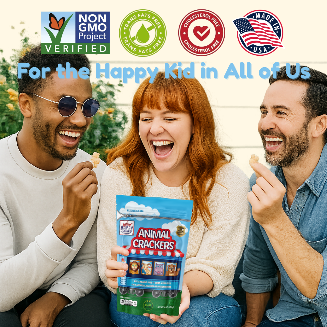 Happy Snacks - Wholesale Crackers - Plant Based Fortified Animal Crackers Resealable Bag5