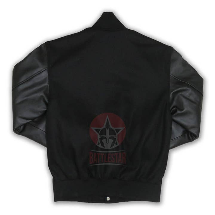 Eastworth Industries - Wholesale Varsity/Baseball Jacket - Men's - Black Wool Leather Sleeves Varsity Jacket1