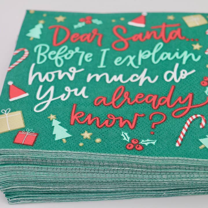 soiree-sisters - Wholesale Disposable Napkin - Christmas Funny Cocktail Napkins 20ct | How Much Do You Know