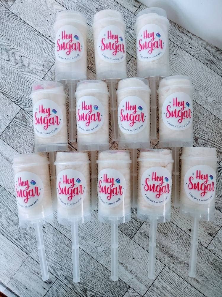 Hey Sugar Cotton Candy - Wholesale Lollipop - TEN Custom Cotton Candy Cake Pops, Push Pop Favors, Birthday Party Pops, Candy Favor, Wedding Favor, Personalized Party Favor, Class Treats1