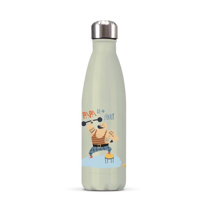 500 ml isolierte Flasche — Papa ist der Stärkste für den Großhandel von Hirondelle & Cie