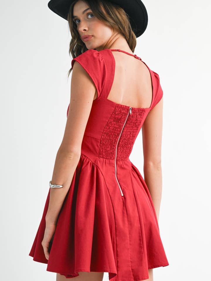 YD5026 Square Neck Halter Mini Dress for wholesale by EB LUXE