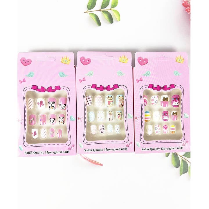 VARIETY 12 CHIC DESIGN PRE GLUED NAILS for wholesale by JHP Collection