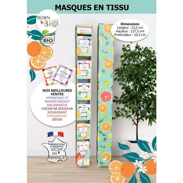 Starter Kit: Display + Certified Organic Masks for wholesale by Les Laboratoires Bio Seasons