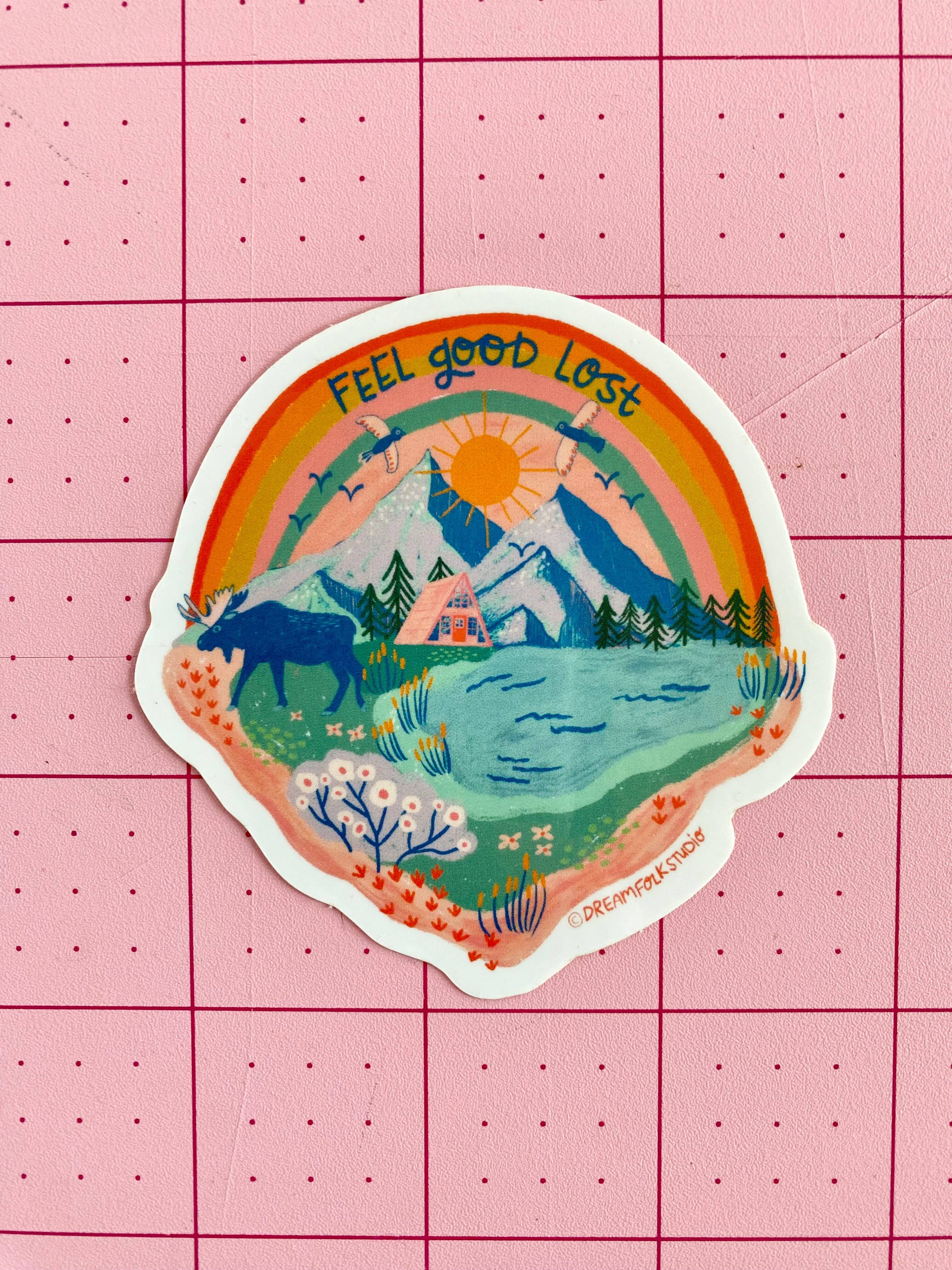 Dream Folk Studio – Großhandel Aufkleber – Feel Good Lost Sticker — Aufkleber für Wandern/Outdoor/Natur2