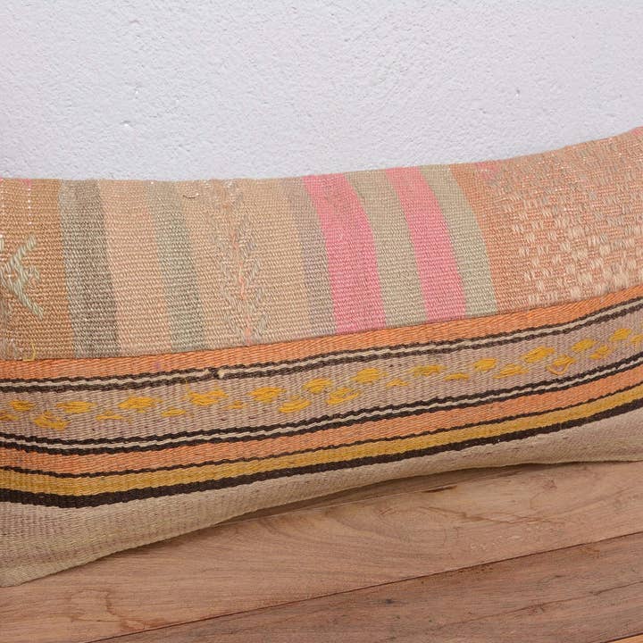 Boho tyrkisk stribet pudebetræk 10x20 rektangulær for engroshandel hos Kilim Pillow Decors