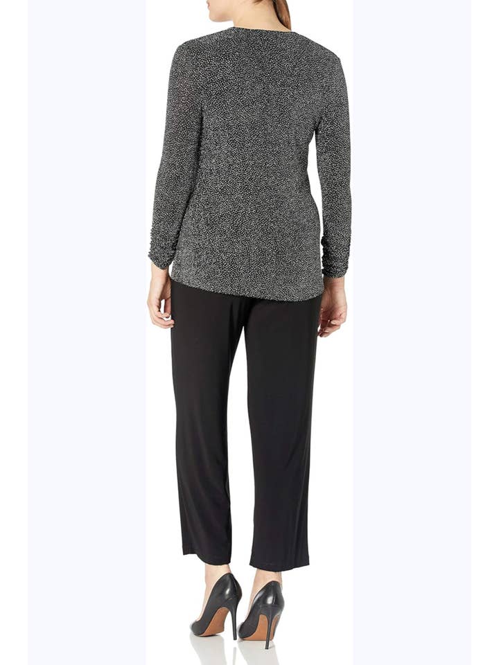 BLACK SILVER Jessica Howard Metallic 3-Piece Pants Set PETITE for wholesale on Faire1